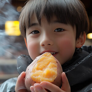 aiで焼き芋を食べている三世代の画像生成をしてみた！aiで画像生成するやり方も