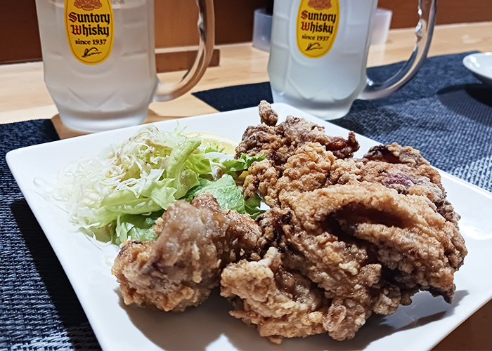 五島の人気居酒屋「松雪」の唐揚げ