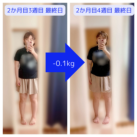 腸活サプリ「畑のサプリ.hel」を飲み始めて2か月目3週目最終日と2カ月目4週目最終日の比較