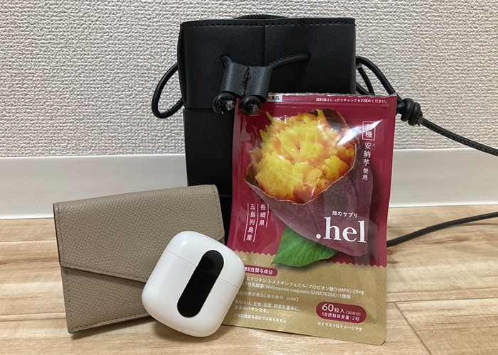 いつも持ち歩いているBAGにも.hel（ドットヘル）を入れている