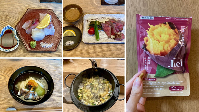 .hel（ドットヘル）を飲んでいる時の食事風景。いつもと変わらず②