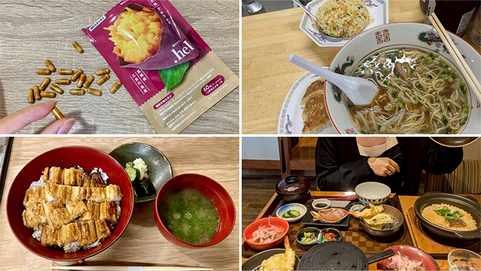 .hel（ドットヘル）を飲んでいる時の食事風景。いつもと変わらず