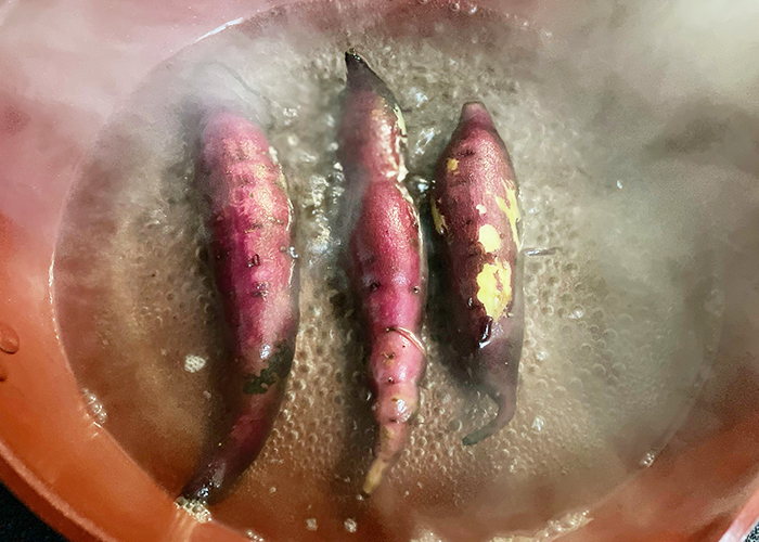 紅はるか-フライパンと水で作るしっとり蒸し焼き芋