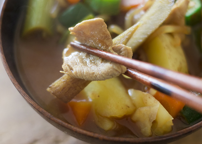 紅あずまの味噌汁