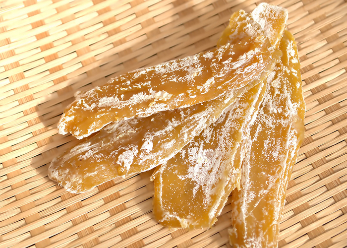 美味しい干し芋の見分け方　表面の白い粉は甘さの証