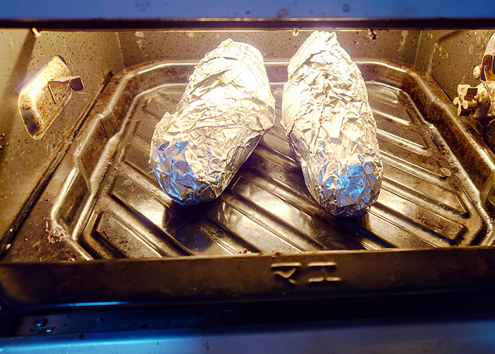 オーブントースターとレンジの合わせ技で最強の仕上がりに