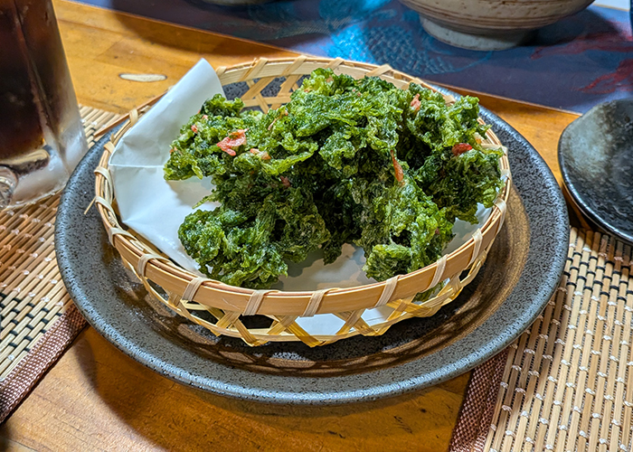五島・きんぎょのアオサの天ぷら