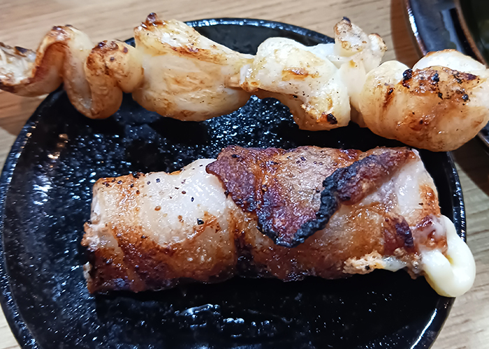 チーズ巻・アオリイカの串焼き